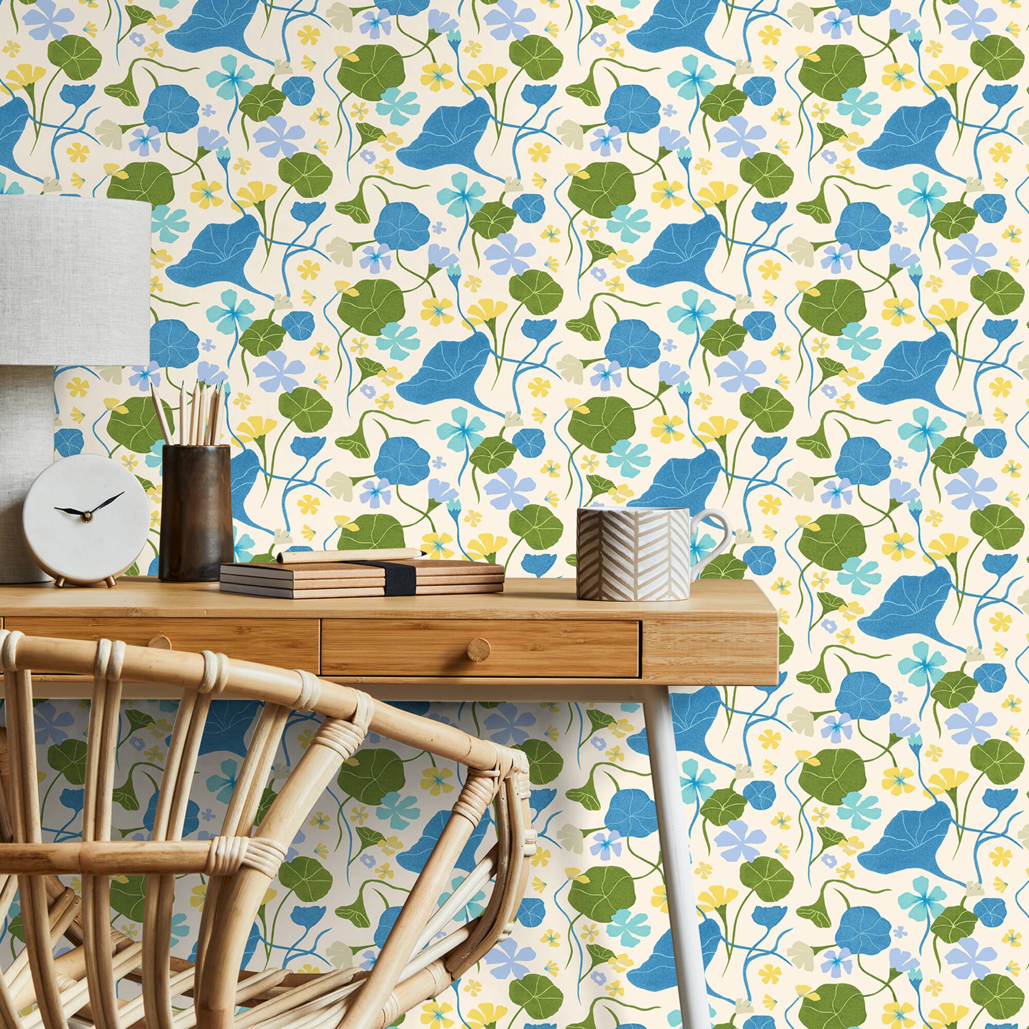 Elana Gabrielle Nasturtiums Floral Peel & Stick Wallpaper